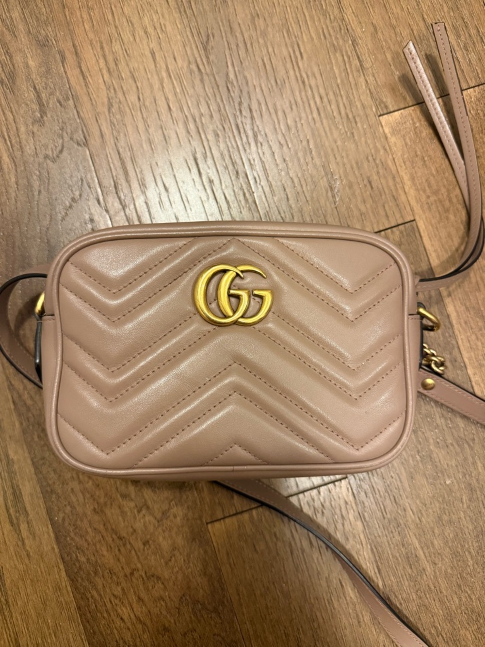 Gucci Crossbody Bag in Nude Pink with Gold Hardware
